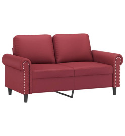 Ensemble de canapés 2 pcs et coussins rouge bordeaux similicuir