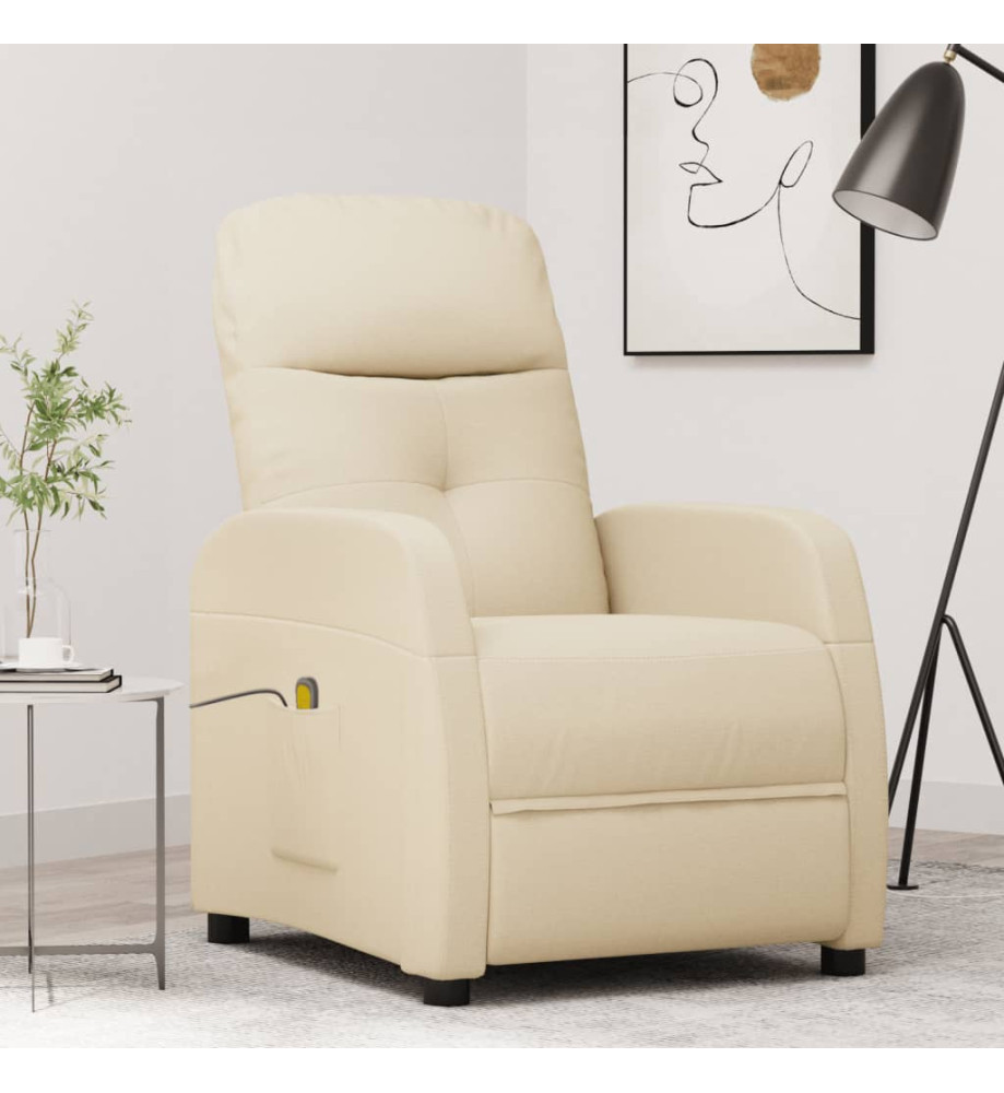 Fauteuil de massage Crème Tissu Fauteuil de massage Crème Tissu