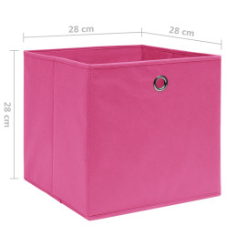 Boîtes de rangement 10 pcs Tissu intissé 28x28x28 cm Rose