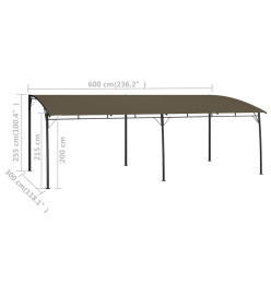 Auvent pare-soleil de jardin 6x3x2,55 m Taupe