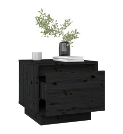 Table de chevet Noir 35x34x32 cm Bois de pin solide