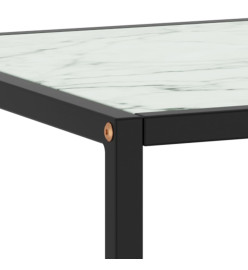 Table basse Noir avec verre marbre blanc 90x90x50 cm