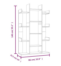 Bibliothèque Chêne fumé 86x25,5x140 cm Bois d'ingénierie