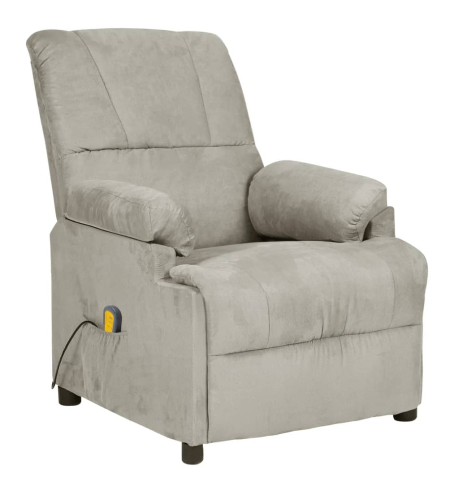 Fauteuil de massage Gris clair Similicuir daim