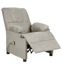 Fauteuil de massage Gris clair Similicuir daim