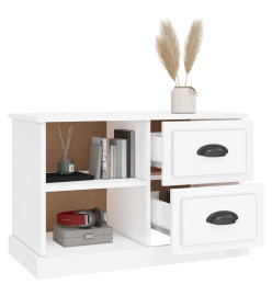 Meuble TV blanc brillant 73x35,5x47,5 cm bois d'ingénierie