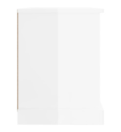 Meuble TV blanc brillant 73x35,5x47,5 cm bois d'ingénierie