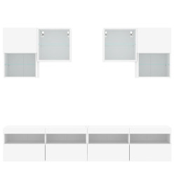 Ensemble de meubles TV muraux 6 pcs avec lumières LED blanc