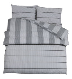 Ensemble de housse de couette Gris 200x220 cm Coton