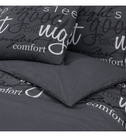 Ensemble de housse de couette Noir 200x220 cm Coton