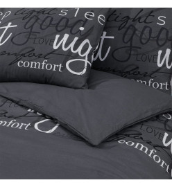 Ensemble de housse de couette Noir 155x220 cm Coton