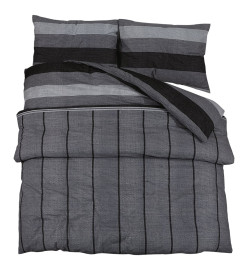 Ensemble de housse de couette gris foncé 225x220 cm Coton