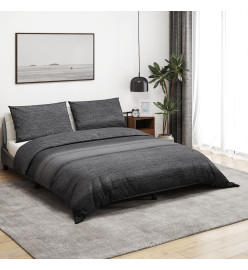 Ensemble de housse de couette gris foncé 200x220 cm Coton