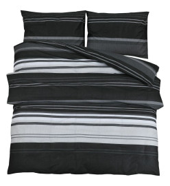 Ensemble de housse de couette noir et blanc 260x240 cm Coton