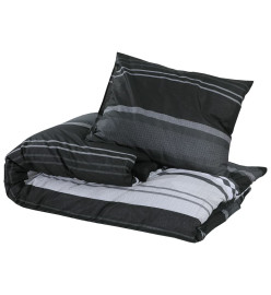 Ensemble de housse de couette noir et blanc 260x240 cm Coton