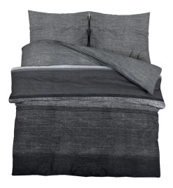 Ensemble de housse de couette gris foncé 155x220 cm Coton