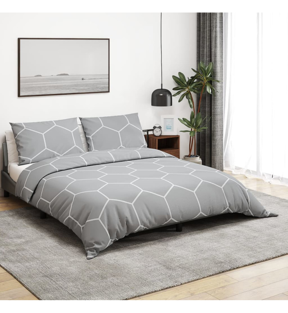 Ensemble de housse de couette Gris 260x240 cm Coton