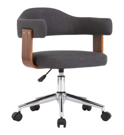 Chaise pivotante de bureau Gris Bois courbé et tissu