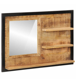 Miroir avec étagères 80x8x55 cm verre et bois massif manguier