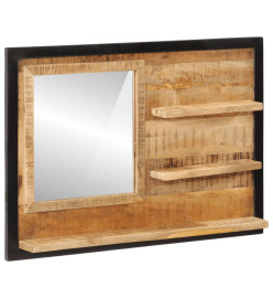 Miroir avec étagères 80x8x55 cm verre et bois massif manguier