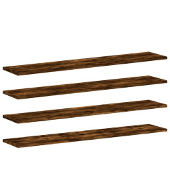 Étagères murales 4pcs chêne fumé 100x20x1,5cm bois d'ingénierie