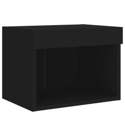 Ensemble de meubles TV muraux 7 pcs avec lumières LED noir