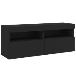 Ensemble de meubles TV muraux 7 pcs avec lumières LED noir