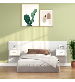 Tête de lit avec armoires Blanc Bois d'ingénierie