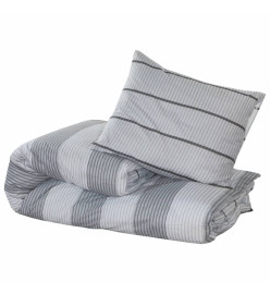 Ensemble de housse de couette Gris 140x200 cm Coton