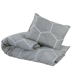 Ensemble de housse de couette Gris 200x220 cm Coton