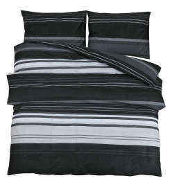 Ensemble de housse de couette noir et blanc 260x220 cm Coton