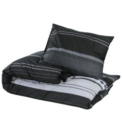 Ensemble de housse de couette noir et blanc 260x220 cm Coton