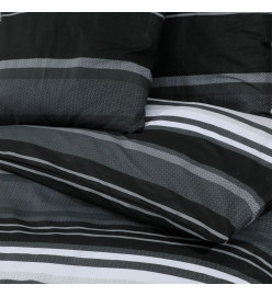 Ensemble de housse de couette noir et blanc 260x220 cm Coton