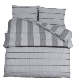 Ensemble de housse de couette Gris 240x220 cm Coton