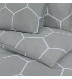 Ensemble de housse de couette Gris 225x220 cm Coton