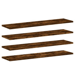 Étagères murales 4 pcs chêne fumé 80x20x1,5cm bois d'ingénierie