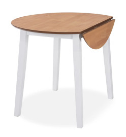 Ensemble de salle à manger 5 pcs MDF et hévéa Blanc