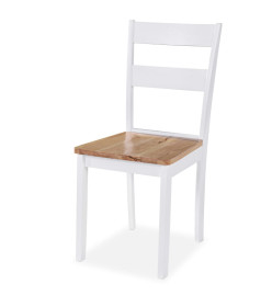 Ensemble de salle à manger 5 pcs MDF et hévéa Blanc