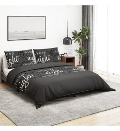 Ensemble de housse de couette Noir 260x220 cm Coton