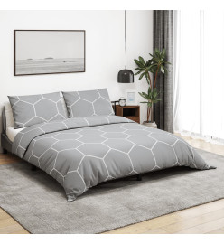 Ensemble de housse de couette Gris 220x240 cm Coton