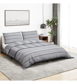 Ensemble de housse de couette Gris 260x240 cm Coton