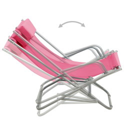 Chaises à bascule 2 pcs Acier Rose