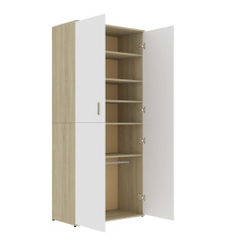 Armoire à chaussures Blanc chêne sonoma 80x39x178 cm Aggloméré