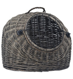 Cage de transport pour chats Gris 50x42x40 cm Saule naturel