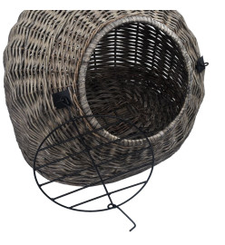 Cage de transport pour chats Gris 50x42x40 cm Saule naturel