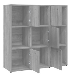 Bibliothèque Sonoma gris 90x30x90 cm Bois d'ingénierie