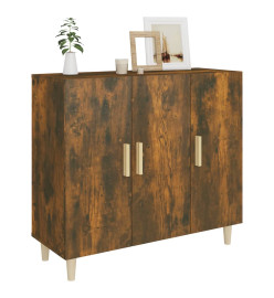 Buffet chêne fumé 90x34x80 cm bois d'ingénierie