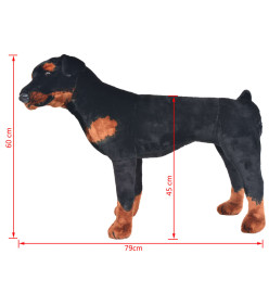 Jouet en peluche Chien de race Rottweiler Marron et noir XXL