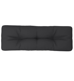 Coussin de palette noir 120x40x12 cm tissu