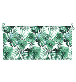 Coussin de banc de jardin motif de feuilles 120x50x3 cm